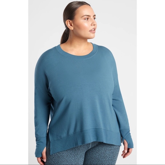 Athleta Tops - Athleta Coaster Luxe Sweatshirt in Sequoia Blue 1X